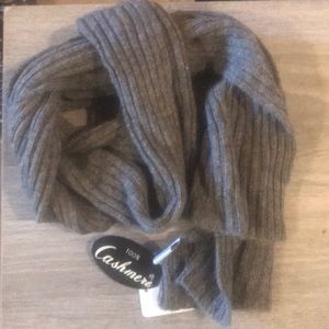 100% Gray Cashmere Scarf